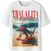 Name it Bluser & t-shirts 'NKFAdessa' cyanblå / guld / mørkerød / hvid