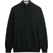 Superdry Superdrytil mænd. M6110690A Essentials Half Zip Sweater sort (S), Casual, Bomuld