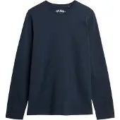 Superdry Superdrytil mænd. M6010879A Klassisk Essential T-shirt marineblå (M), Casual, Bomuld, Lange ærmer