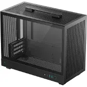 DeepCool CH160 PLUS - Micro-ATX - micro ATX - sidepanel med vindue (hærdet glas) - ingen strømforsyning (SFX / SFX-L) - sort - USB/Lyd