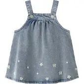 Name it Kjole - NbfFlora - Light Blue Denim/EMB - - 68 - Kjole
