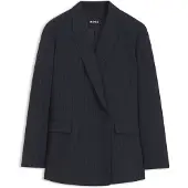 BOSS Regular fit blazer i nålestribet crepe med stræk
