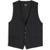BOSS Slim-fit vest til jakkesæt i serge af ny uld