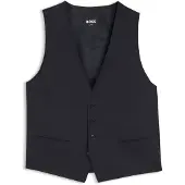 BOSS Slim-fit vest til jakkesæt i serge af ny uld