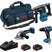 Bosch Gsb18v-65+gbh18v-26+gws18v-11s+(2x5) Elektrisk Værktøjssæt