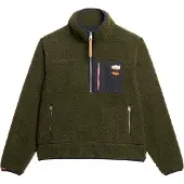 Superdry Superdrytil kvinder. W2012343A Vintage Retro half-zip fleece grøn (M), Casual, Polyester