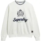 Superdry Superdrytil kvinder. W2012468A Country Club sweatshirt hvid (XL), Casual, Bomuld, Lange ærmer