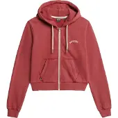 Superdry Superdrytil kvinder. W2012286A Sweatshirt Essential Logo Cropped Ziphood bordeaux (L), Casual, Bomuld, Burgund
