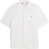Tommy Hilfiger Cardigan 'Relaxed Pointelle Short Sleeve With' hvid