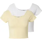 About You Shirts 'Jale' pastelgul / hvid