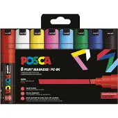 Posca Paintmarker PC-8K - med 8 stk. Basis Farver