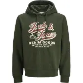 Jack & Jones Sweatshirt beige / mørkegrøn / rød