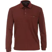 Casa Moda poloshirt langærmet mørkerød Rød måle