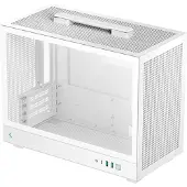 DeepCool CH160 PLUS WH - Micro-ATX - micro ATX - sidepanel med vindue (hærdet glas) - ingen strømforsyning (SFX / SFX-L) - hvid - USB/Lyd