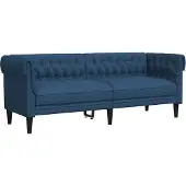 vidaXL 3-personers Chesterfield-sofa Stof - Blå