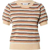 Pepe Jeans Pepe Jeanstil kvinder. PL7000139 Kamia Lurex-jumper i beige (M), Casual, Bomuld, Korte ærmer
