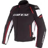 Dainese Racing 3 D-Dry Tekstiljakke Sort/Hvid/Neon-rød 50