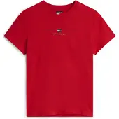 Tommy Hilfiger Shirts 'Linear Logo' rød / sort / hvid