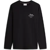 Tommy Hilfiger Bluser & t-shirts 'Logo Long Sleeve' sort / hvid