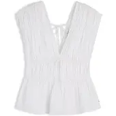 Tommy Hilfiger Overdel 'Regular Fit Sleeveless Smock Blouse With' hvid