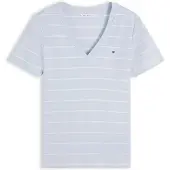 Tommy Hilfiger Shirts 'Flag Embroidery Slim' ecru / dueblå