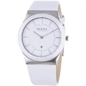 Bering Dameur 32235-854 Ceramic Hvid/Læder Ø35 mm