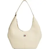 Tommy Hilfiger Skuldertaske 'Flag Plaque Slouch Hobo' creme