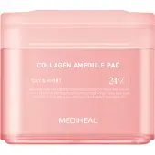 Mediheal Collagen Ampul Pad - Firkantede bomulds ansigts tonerpuder Kollagen og ceramid - Hudopstrammende og genoprette elasticitet - Stram rynke