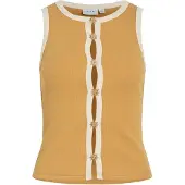 Vila Sticktop 'VIFriq' lysebeige / gylden gul