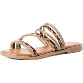 Marco Tozzi Pantoletter mokka / bronze / sort