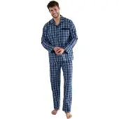Götzburg Pyjamas lang blå / navy / hvid