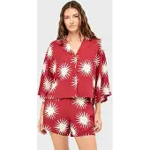 Gisela Bluse rød / offwhite