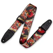 Levys Leathers Prints Polyester w Leather Ends 2" Japanese Dragon