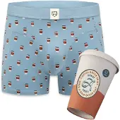 Adam Boksershorts 'Take Away Coffee' lyseblå / brun / hvid