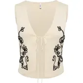 ONLY Strikvest 'ONLESTA' beige / sort