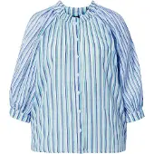Ulla Popken Bluse blå / grøn / sort