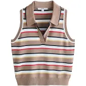Next Sticktop mørkebeige / navy / rød / hvid