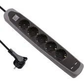 Electraline Gummy 5+2usb Forlængerledning