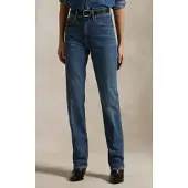 Ralph Lauren Polo Ralph Laurentil kvinder. 211969392001 Blå lige jeans med høj talje (25/32), Casual, Bomuld, Denim