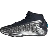 Adidas Herre Anthony Edwards 1 Mid 'Chrome' Basketball Sko Core Black/Silver Metallic/Core Black
