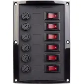 Talamex Sort Afbryderpanel Med 6 Sikringer