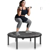 Vevor Sammenklappelig Mini Trampolin, 36 Tommer Fitness Rebounder, Maks. Belastning 220 lbs Træningstrampolin, Stabil &amp; Stille Indendørs Lille Træningstrampolin, Mini Trampolin til Voksne Indendør