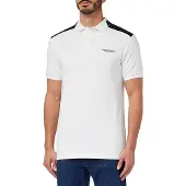 Hackett Londontil mænd. HM563184 Polo blok hvid (L), Casual, Bomuld, Korte ærmer