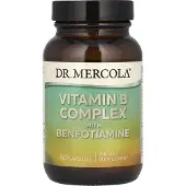 Dr. Mercola , Vitamin B Kompleks med Benfotiamine, 60 Kapsler