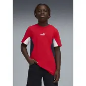 Puma Essentials Block Tee Youth, Clothing, Red, 9-10Y