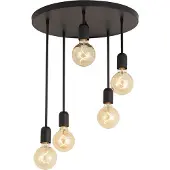 QAZQA Moderne loftslampe sort 5-lys - Facil