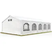 TOOLPORT 5x10m, Partytelt, PE-teltdug, hvid, med bundramme