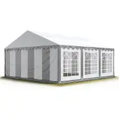 TOOLPORT 4x6m, Partytelt, PVC-teltdug, grå-hvid