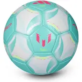 Adidas Fodbold Messi League Aurora Radiante - Hvid/turkis, størrelse Ball SZ. 5