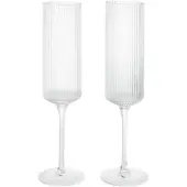 Ferm Living Ripple Champagne flutes champagneglas 15 cl 2-pak Clear